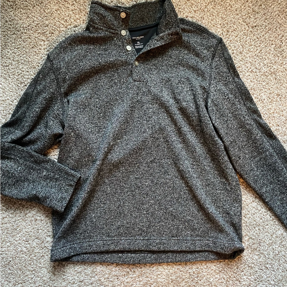 Van Heusen Black and Gray Buttoned Shirt
